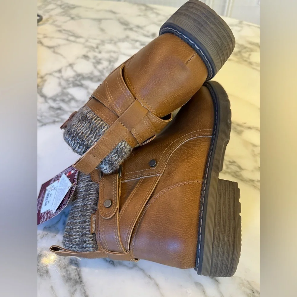 NWT Muk Luks Women’s Garland Gina Knit Cuff Ankle Boots 6.5W - wide size - Picture 12 of 13